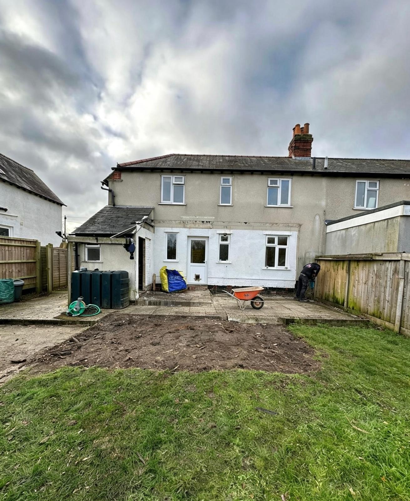 Rear garden of end of tarraced house