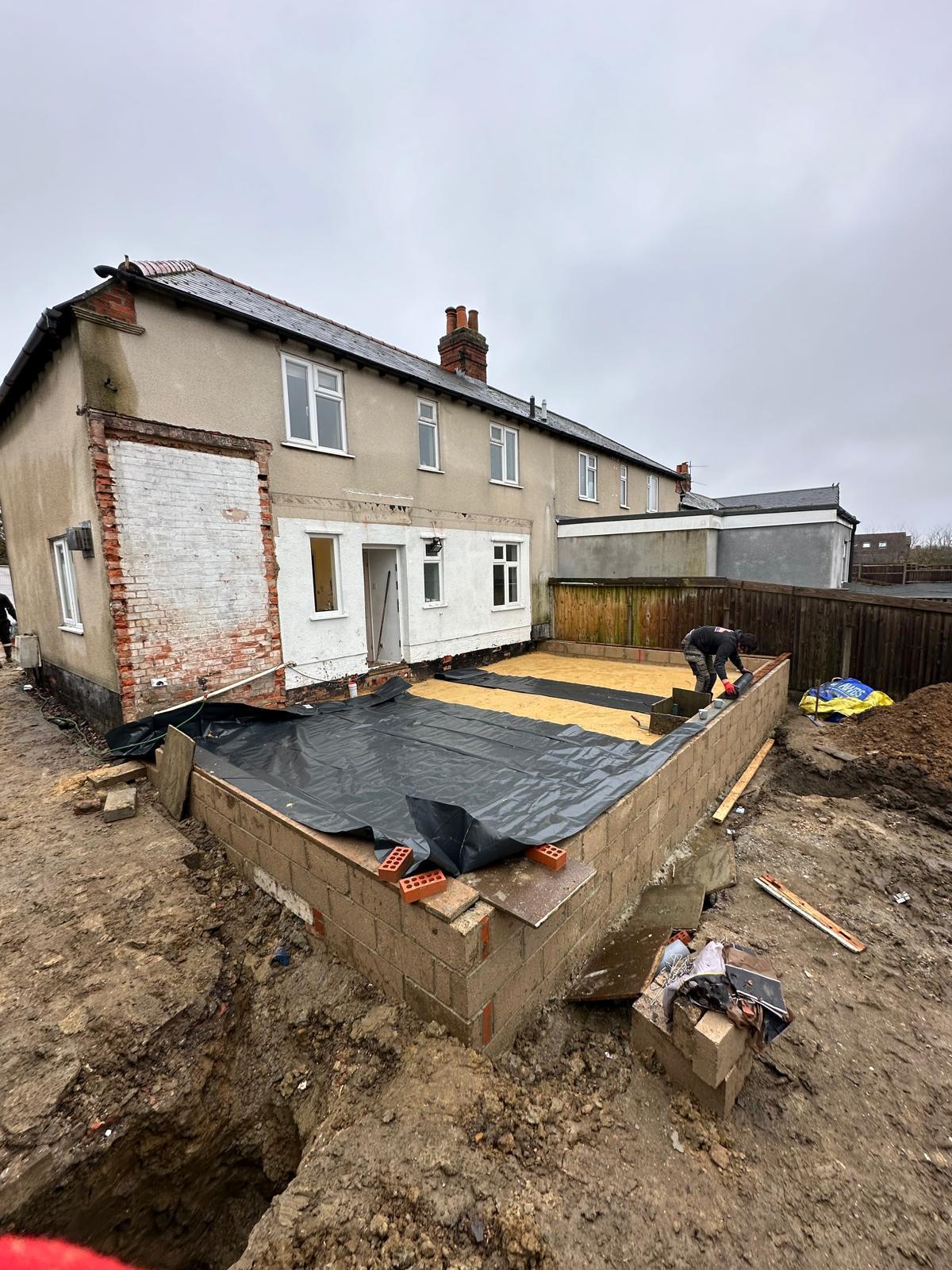 House extension building in progress