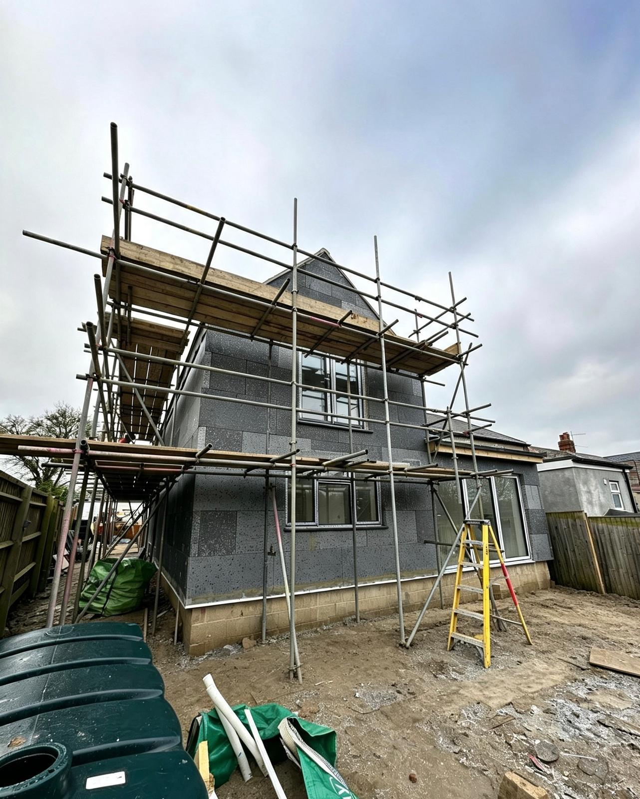 Scafolding setup in the house