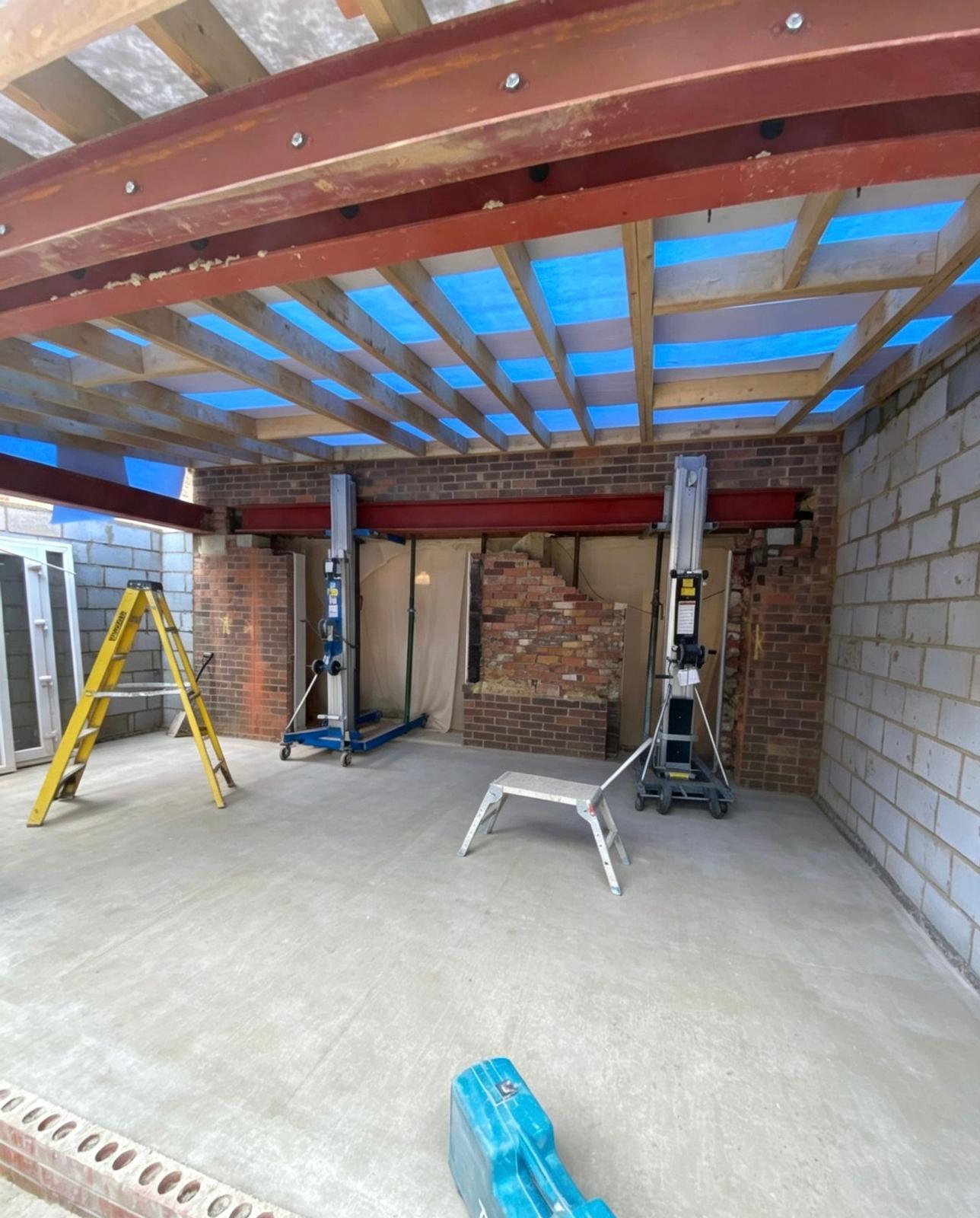 Inside a house under construction