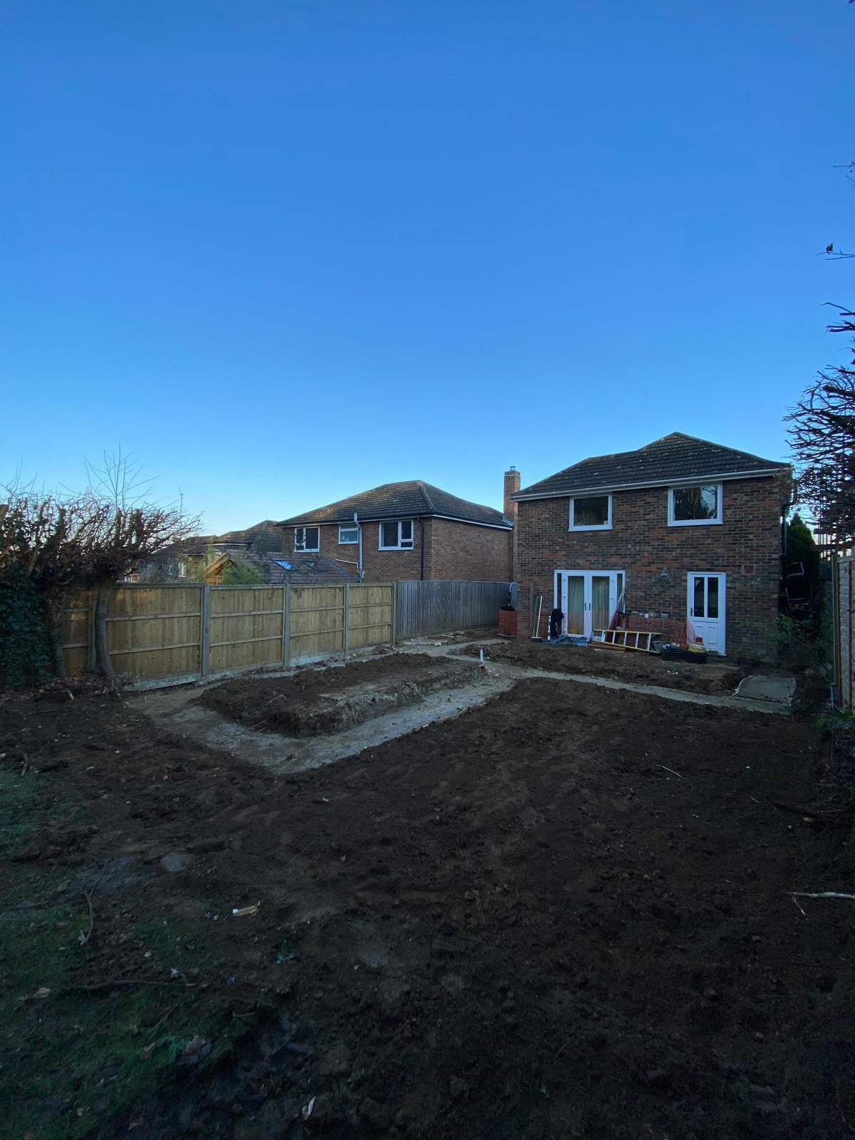 House rear garder getting ready for extension