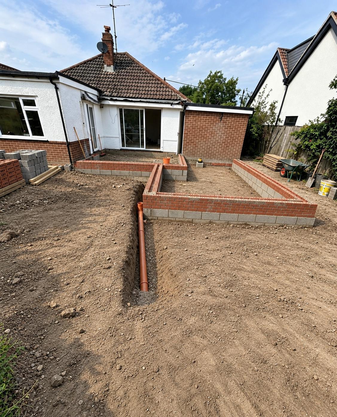 House rear extension early stages. 